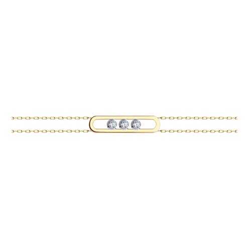 Браслет женский SOKOLOV из золота с фианитами Swarovski 81050040 р.17 в Московский Ювелирный Завод