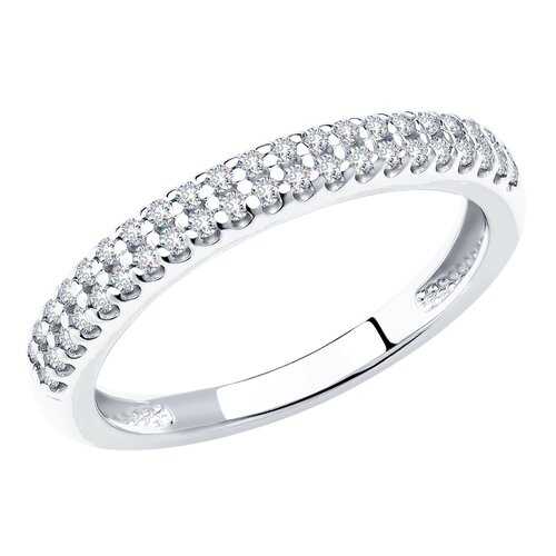 Серебряное кольцо женское с дорожкой фианитов SOKOLOV 94011536 р.18 в Московский Ювелирный Завод