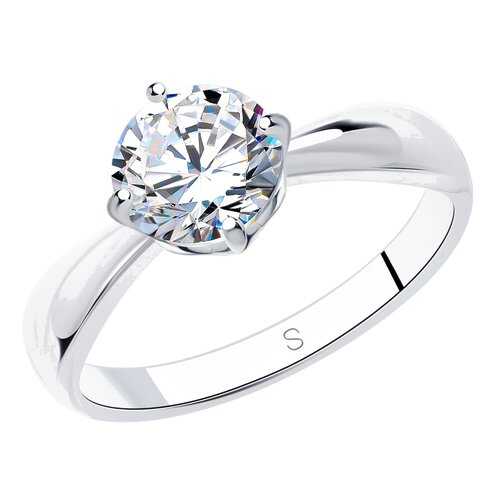 Помолвочное кольцо женское SOKOLOV из серебра со Swarovski Zirconia 89010028 р.18 в Московский Ювелирный Завод
