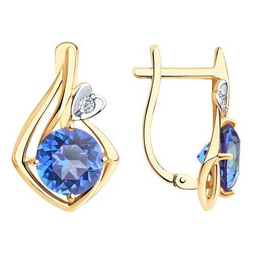 Серьги SOKOLOV из золота с топазами Swarovski и фианитами Swarovski 726204 в Московский Ювелирный Завод