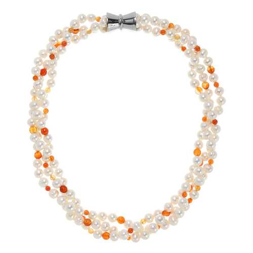 Бусы женские My-bijou 303-1578 белые/оранжевые в Московский Ювелирный Завод