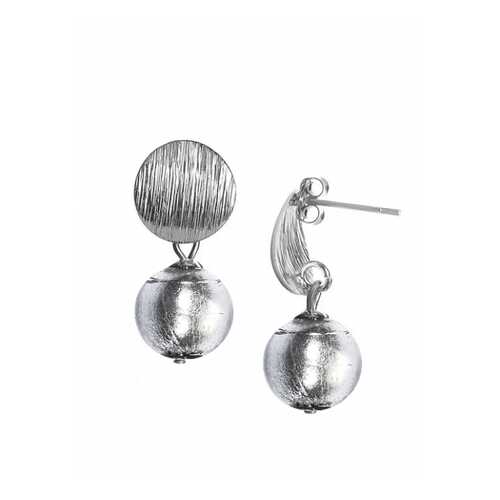 Серьги Perla Metallo Silver Rotondo 09030615 серые в Московский Ювелирный Завод