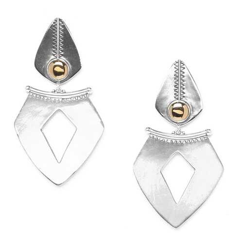 Серьги женские ORI TAO OT-12-29258 серебристые/золотистые в Московский Ювелирный Завод