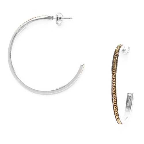 Серьги женские ORI TAO OT-12-29288 серебристые/золотистые в Московский Ювелирный Завод
