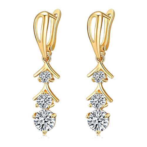 Серьги женские ViviTrend 72420 золотистые в Московский Ювелирный Завод